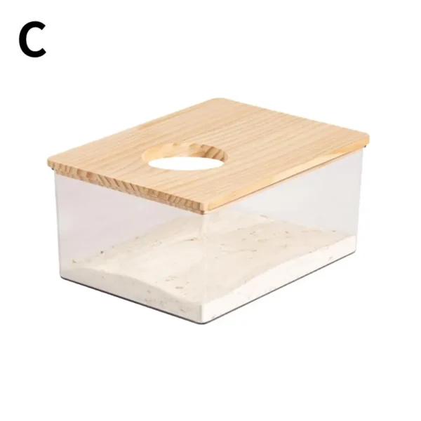 Hamster Golden Bear Sand Bath Box Acrylic Fully Transparent Large Pet Chinchilla Toilet Dual-Purpose Bath Sand Urine Sand Basin - Image 9