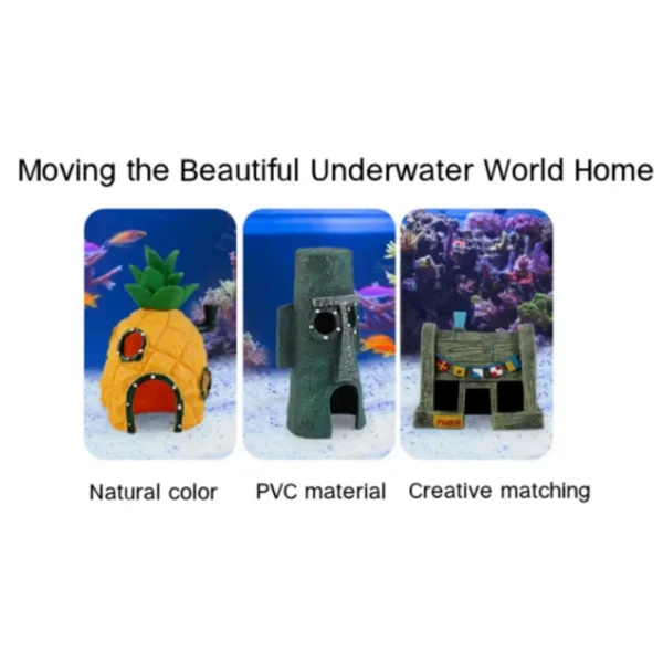Cute Aquarium Resin Decoration Castle Pineapple Dining Room Dodge House Aquarium Small Ornament Fish Tank Accessories Decoration - Image 6