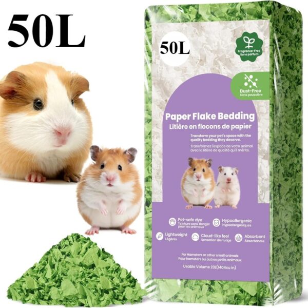 23L/50L Paper Small Pet Bedding Hamster Rabbits Guinea Pigs Odor Control Dust-Free Moisture Absorbent Natural Shavings Bedding - Image 10