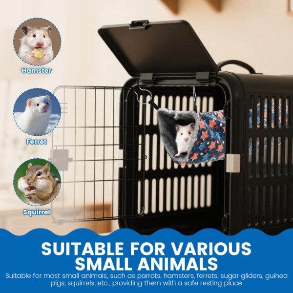 2Pcs Ferret Hammock Polyester Hamster Hammock with Loop and Tunnel Guinea Pig Hideout Ferret Bed Practical Pet Cage Accessories - Image 4