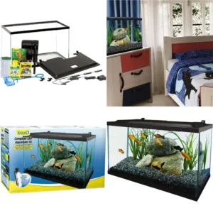 Aquarium, 10 Gallon, Complete Tropical Fish Tank Kit with LED Lighting for Freshwater Fish