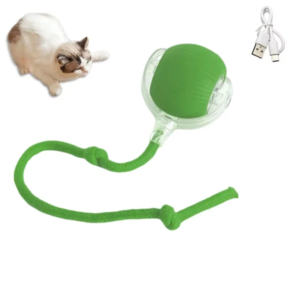 Cat Interactive Ball Toys Automatic Rolling Ball Faux Tail Rechargeable Smart Pet Electric Toy Dog Cat Training Imitate Mouse - Image 16