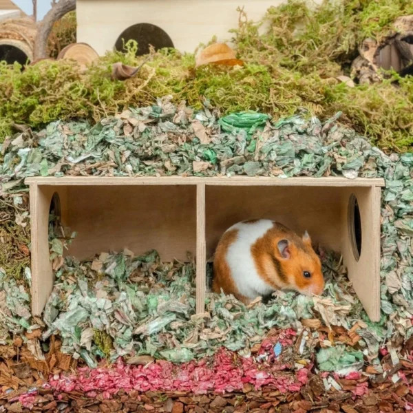 Hamster House Wood Hideout Chamber Natural Wood Nest Habitat for Gerbils Hamsters Natural Materials Guinea-Pigs - Image 4