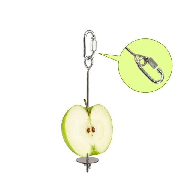 Pet Parrots Birds Food Holder Support Stainless Steel Fruits Spear Stick Meat Fruit Vegetable Skewer Tool - Image 3