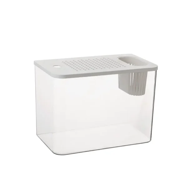 PET+ABS Transparent with Lid Aquarium Drop Resistant Hydroponic Tank Turtle Tank Fish Tank - Image 9