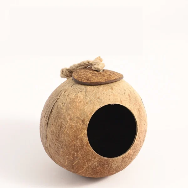 Hamster House Bite-resistant Natural Small Pet Coconut Cages Guinea-pig Hamster Hideout House Toy Wooden House Pet Supplies - Image 9