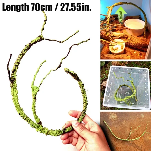 Reptile Landscaping Vine Fake Branches Rainforest Foam Rattan Terrarium Decor Habitat Decoration for Lizard Chameleon - Image 16