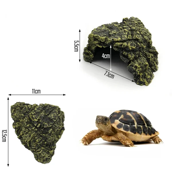 Reptile Hiding Cave Lizard Snake Turtle Hide Rest Cave Reptiles Basking Hide Habitat Aquarium Lizard Feeding Box Decoration - Image 8