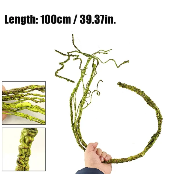 Reptile Landscaping Vine Fake Branches Rainforest Foam Rattan Terrarium Decor Habitat Decoration for Lizard Chameleon - Image 12