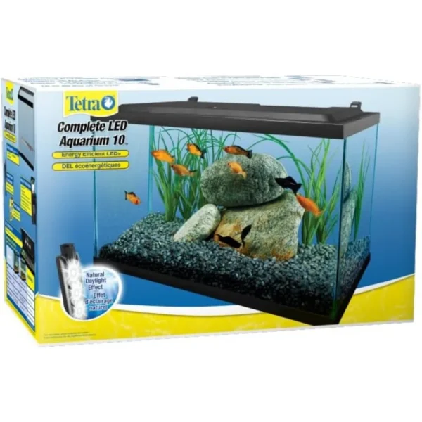 Aquarium, 10 Gallon, Complete Tropical Fish Tank Kit with LED Lighting for Freshwater Fish - Image 6