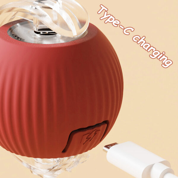 Cat Interactive Ball Toys Automatic Rolling Ball Faux Tail Rechargeable Smart Pet Electric Toy Dog Cat Training Imitate Mouse - Image 5