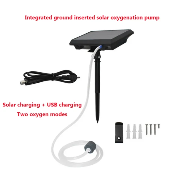 Professional Solar Powered Air Pump Oxygenator Fish Tank Aquarium Outdoor Fishing Rotary Tool Kit Aquatic Pet  Accessories - Image 6