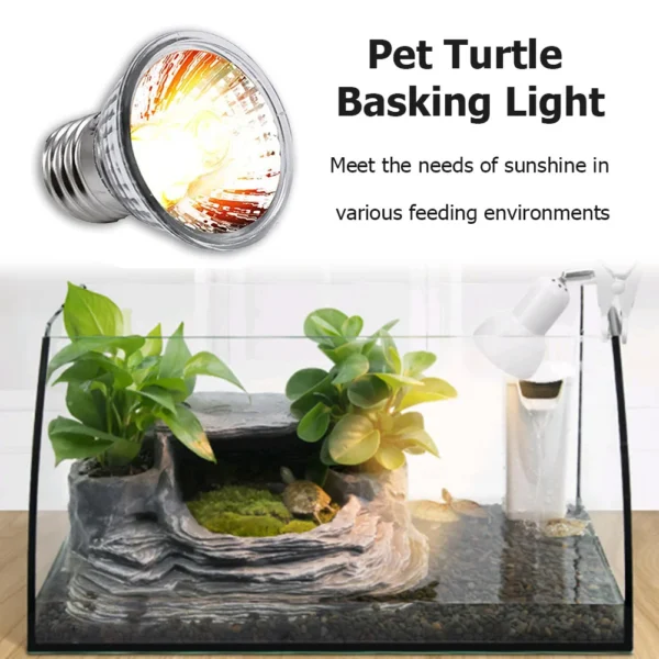 Reptile Tortoise UVA UVB Heating Reptile Lamp Bulb Turtle Basking UV Light Sunlamp Turtle Basking Light - Image 2