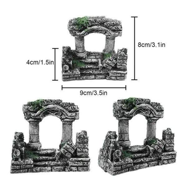 Fish Tank Decorations Vintage Roman Column Pillar Ruins Rocks Aquarium Landscape Fish Tank Rock Ruins Plants Decor Aquarium - Image 6