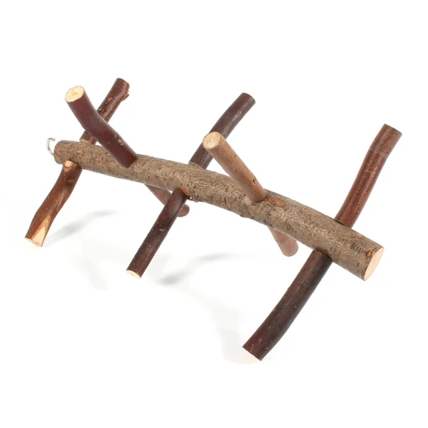 Parrot Birds Perches Cage Stand Toy Hanging Wooden Activity Branches Climbing Stairs - Image 5