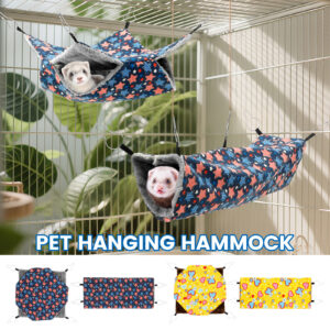 2Pcs Ferret Hammock Polyester Hamster Hammock with Loop and Tunnel Guinea Pig Hideout Ferret Bed Practical Pet Cage Accessories