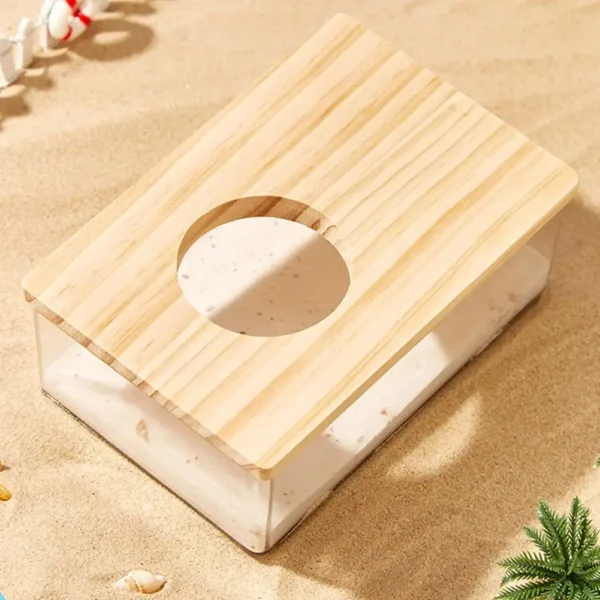 Hamster Golden Bear Sand Bath Box Acrylic Fully Transparent Large Pet Chinchilla Toilet Dual-Purpose Bath Sand Urine Sand Basin - Image 3