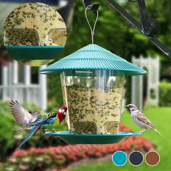 Window Wild Bird Feeder House Transparent Plastic Bird Feeder Hanging Peanut Nut Feeding Station Garden Seed Dispenser - Image 3
