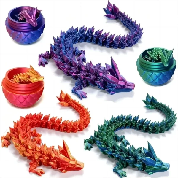 Creative Decompression Dragon Egg Chameleon Pendulum 3D Printing Complete Set of Gifts Colorful Set Toys Colorful Decoration - Image 4
