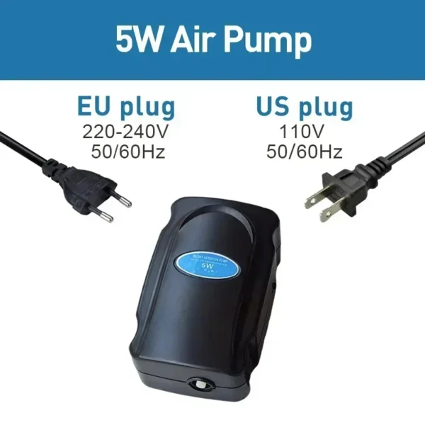Aquarium 5W Silent Air Pump 220V-240V 110V Fish Tank Quiet Bubble Pump Oxygenation Air Stone Accessories Aquarium Air Compressor - Image 15