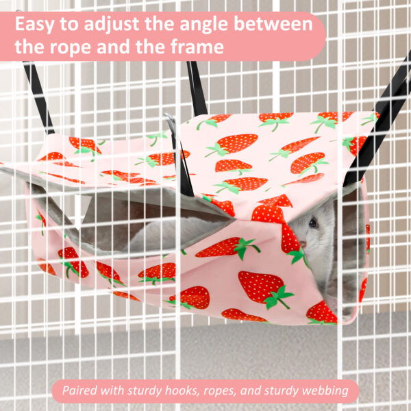 4Pcs Hamster Hammock Set Polyester Ferret Rat Hammock Set Soft Comfortable Hanging Guinea Pig Hideout Bed Small Pet Supplies - Image 4
