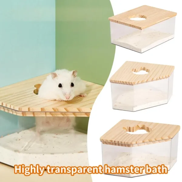 Hamster Golden Bear Sand Bath Box Acrylic Fully Transparent Large Pet Chinchilla Toilet Dual-Purpose Bath Sand Urine Sand Basin - Image 6