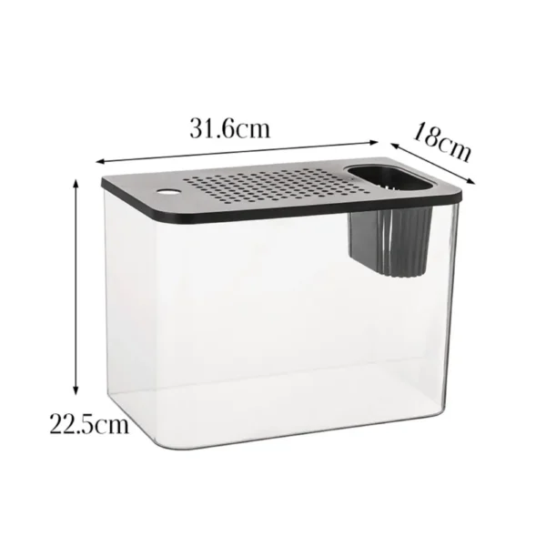 PET+ABS Transparent with Lid Aquarium Drop Resistant Hydroponic Tank Turtle Tank Fish Tank - Image 6