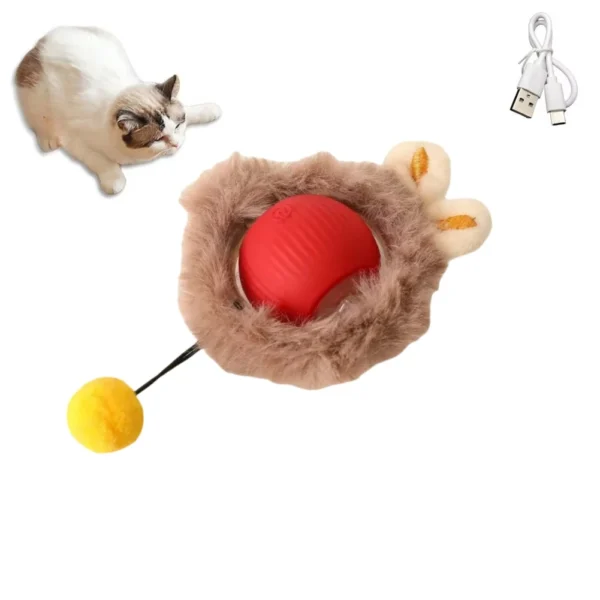 Cat Interactive Ball Toys Automatic Rolling Ball Faux Tail Rechargeable Smart Pet Electric Toy Dog Cat Training Imitate Mouse - Image 13
