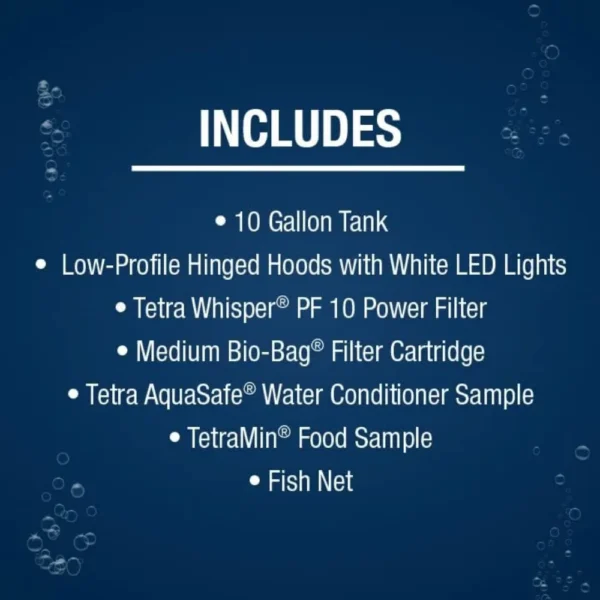 Aquarium, 10 Gallon, Complete Tropical Fish Tank Kit with LED Lighting for Freshwater Fish - Image 4