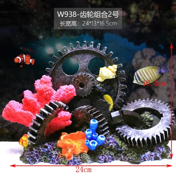 Fish Simulation Fake Coral Landscaping Full Rockery Aquatic Plants Decoration Marine Aquarium Scenery Fish and Hideout House - Image 26