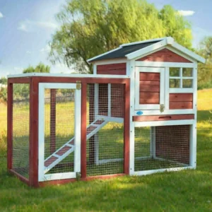Wooden Rabbit Hutch Cage House Habitat Animal Pet Chicken Coop Outdoor