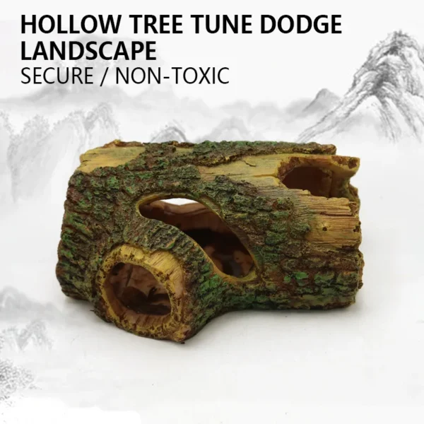 Resin Reptile Hide Cave Terrarium Decoration Lizards Snake Turtle Shelter Hide Rest Cave Reptiles Box Aquarium Landscape Decor - Image 2