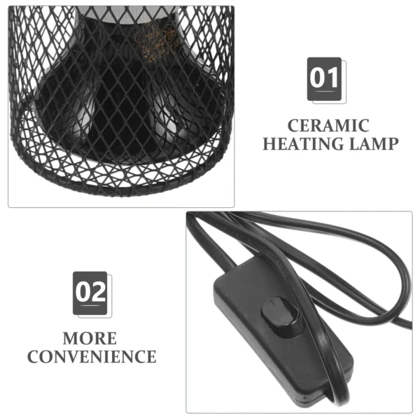 Reptile Ceramic Heating Lamp Pet Heat Bulb Set With Shade Habitat Lighting Ceramic Heat Lamp For Reptiles Pet Products - Image 6