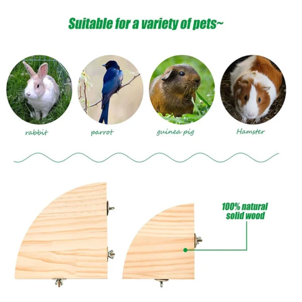 Fan-shaped Parrot Wooden Stand Rack Bird Cage Accessories Perch for Small Animal Chinchilla Squirrel Hamster Bird Stand Board - Image 5