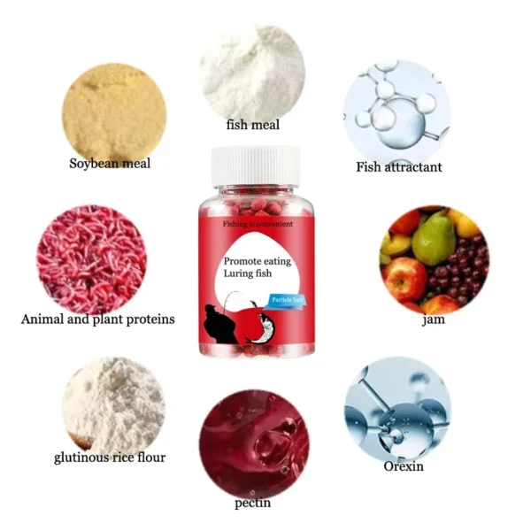 Universal concentrated bait, red fragrant fish food granules, aquatic feed, sea bass fishing bait, outdoor fishing accessories - Image 2