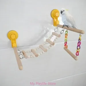 Bird Perch Toy Nature Stand for Parrots Conure Supplies Budgies Ladder Scratchers for Small Parrots Rack Toy