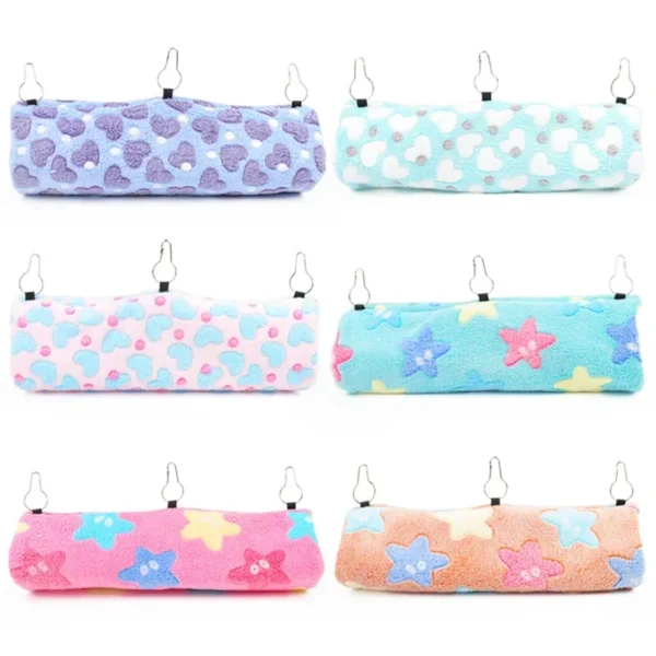 Hamster Tunnel Hammock Warm Sugar Glider Bed for Small Animal Ferret Squirrel Swing Nest Plush Tunnel Guinea Pig Accessories - Image 2