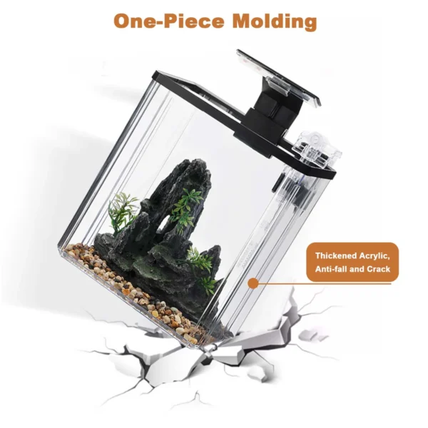 1 Set Mini Fish Tank Ultra White Living Room Desktop Filter Oxygen Generator Aquarium Starter Kit Home Decoration Landscaping - Image 5