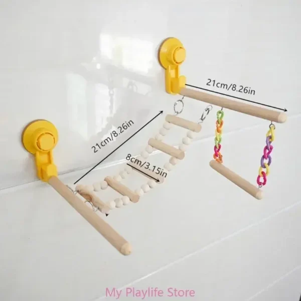 Bird Perch Toy Nature Stand for Parrots Conure Supplies Budgies Ladder Scratchers for Small Parrots Rack Toy - Image 6