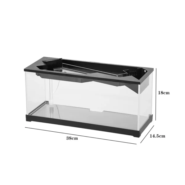 Aquarium Tank With Build-in Light, Water Pump, Clear Cover, Ecological Cycle System, Acrylic Rectangular Fish Tank - Image 3
