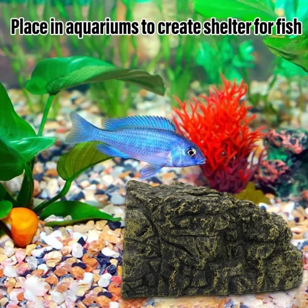 Reptile Hiding Cave Lizard Snake Turtle Hide Rest Cave Reptiles Basking Hide Habitat Aquarium Lizard Feeding Box Decoration - Image 6