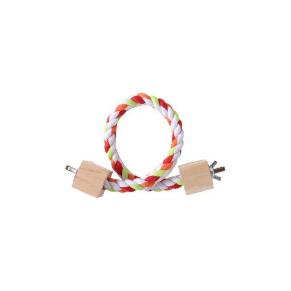 Pet Bird Rope Hanging Parrot Perch Rope Colorful Cotton Rope Toy Elastic Budgie Climbing Chewing Toy Bird Swing Stand Pet Toy - Image 9