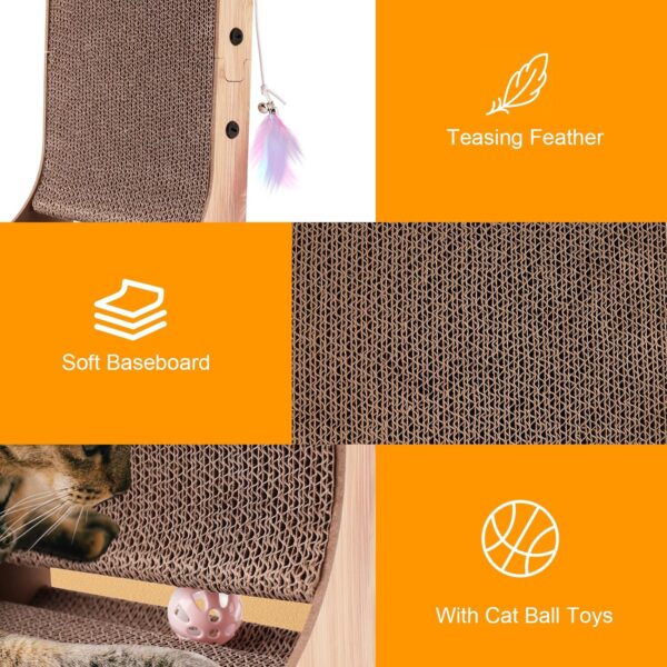 L Shape Cat Scratcher, 23.6 Inch Cat Scratchers for Indoor Cats, Protecting Furniture Cat Scratch Pad, Cardboard Cat Scratching - Image 5