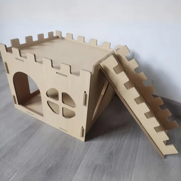 Rabbit Castle, Rabbit Hiding Place, Guinea Pig Rabbit, Totoro, Hedgehog, Detachable Habitat, Toy Decoration, Evading House, Wood - Image 5