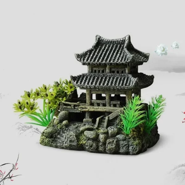 Simulation Decoration Fish Tank Ornament Ornament Resin Aquarium Ornament Fish Tank Landscape House Model Aquarium Ornament - Image 3