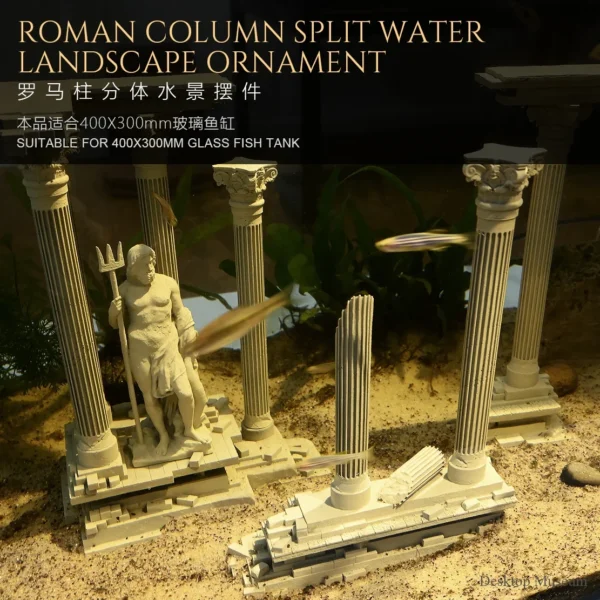 Full height 185mm fish tank water feature Roman column decoration LTCP-407 - Image 4