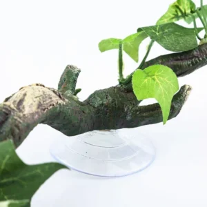 1/2pcs Reptile Terrarium Plant Decoration Reptile Plants With Suction Cup For Amphibian Lizard Climbing Pets Tank Habitat Decor