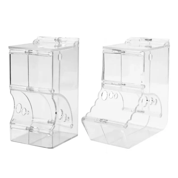 Hamster Rabbit Food Dispenser Feeder Plastic Clear Automatic Pet Feeder For Hamster Guinea Pigs Food Bowl Container - Image 4