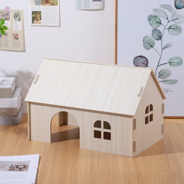 Best-selling oversized wooden guinea pig and small animal hiding spots - Totoro wooden nest, wooden house, devil squirrel house - Image 5