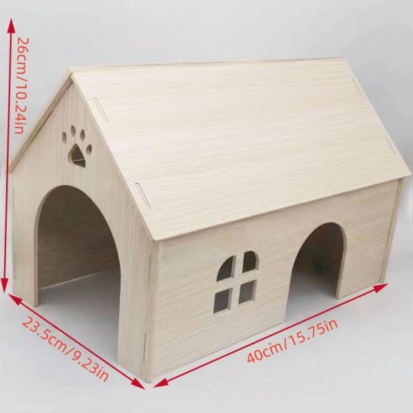 Best-selling oversized wooden guinea pig and small animal hiding spots - Totoro wooden nest, wooden house, devil squirrel house - Image 6
